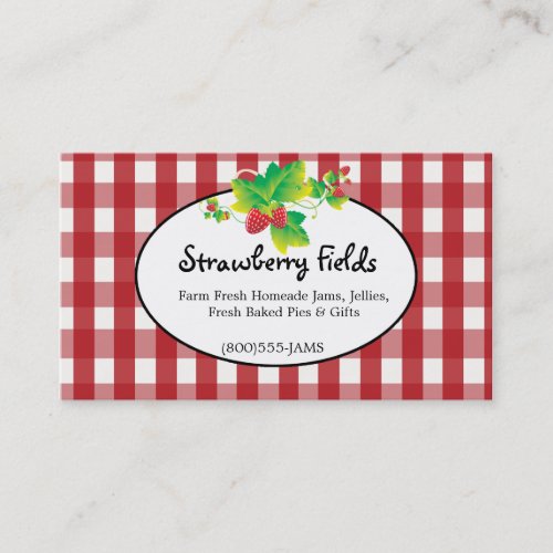 Red  White Gingham Country Business Card