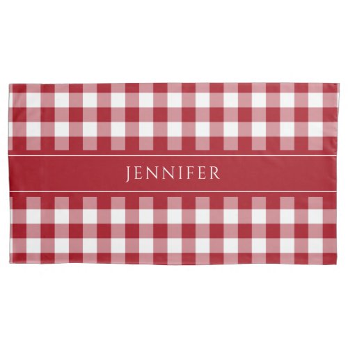 Red  White Gingham  Farmhouse Pattern Name Pillow Pillow Case