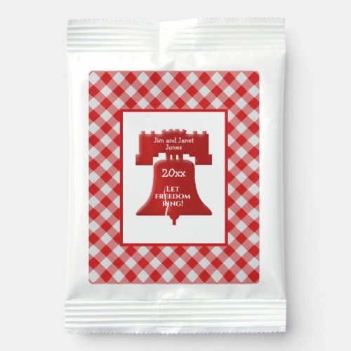 Red  White Gingham Liberty Bell Let Freedom Ring Lemonade Drink Mix