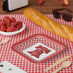 Red White Gingham Liberty Bell Let Freedom Ring Paper Plates