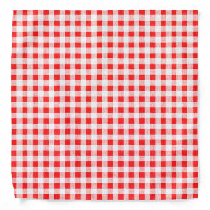 Red White Gingham Pattern Bandana