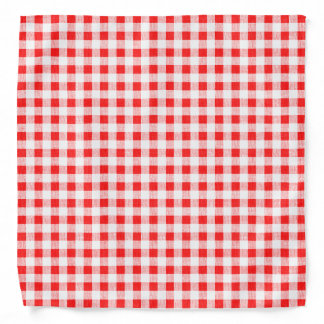 Red White Gingham Pattern Bandana