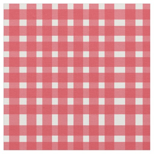 Red White Gingham Pattern  Fabric