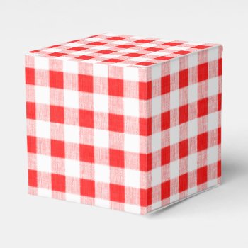 Red White Gingham Pattern Favor Boxes by GraphicsByMimi at Zazzle