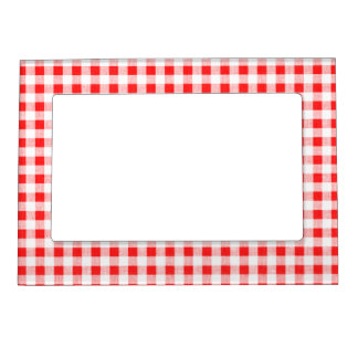 Red And White Gingham Magnetic Frames - Red And White Gingham Picture ...