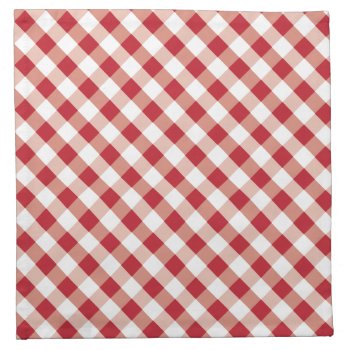 Red & White Gingham Pattern Napkins by RelevantTees at Zazzle