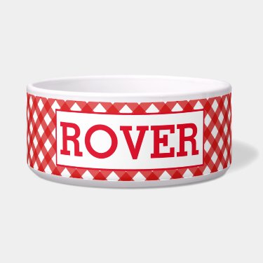 Red & White Gingham Pattern Personalized