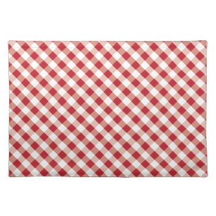 Red & White gingham pattern placemats