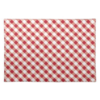 Red & White Gingham Pattern Placemats by RelevantTees at Zazzle