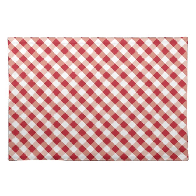 Red & White gingham pattern placemats (Front)