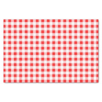 Red White Gingham Pattern Tissue Paper by GraphicsByMimi at Zazzle