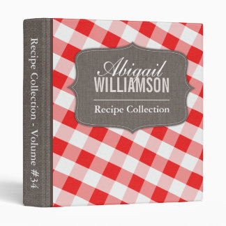 Red & White Gingham Southern Recipe Binder