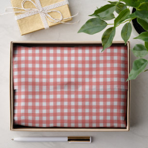 Red White Gingham Tissue Paper