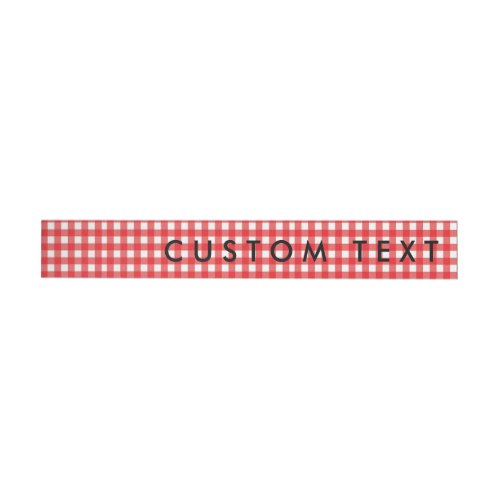 Red  White Gingham Wrap Around Invite Labels