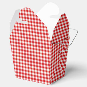 Red-White Ginham-PARTY FAVOR BOX, take out Boxes