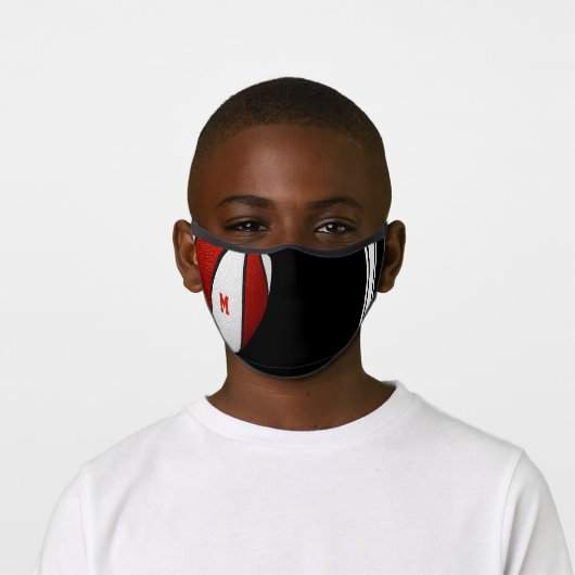 red white girls boys basketball w varsity stripes premium face mask (Worn)