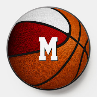 red white girls boys varsity letter basketball PopSocket