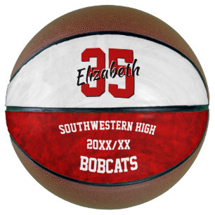 red white girls team spirit commemorative basketball