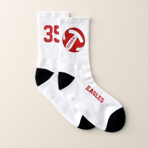 red white girls volleyball team colors socks