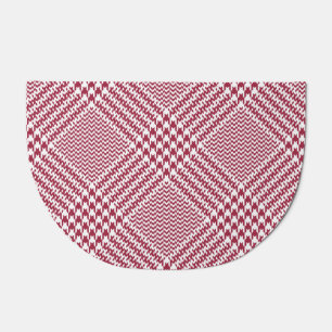 Red White Glen Plaid: Tweed Tartan Doormat