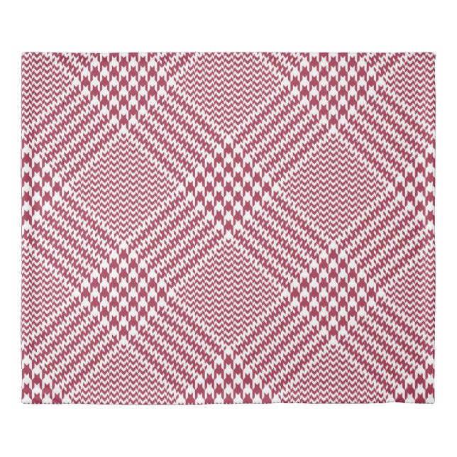 Red White Glen Plaid: Tweed Tartan Duvet Cover (Front)