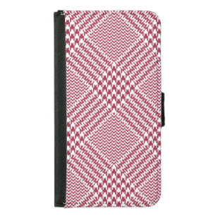 Red White Glen Plaid: Tweed Tartan Samsung Galaxy S5 Wallet Case