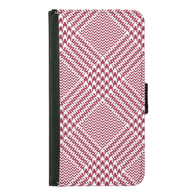 Red White Glen Plaid: Tweed Tartan Samsung Galaxy Wallet Case (Front)