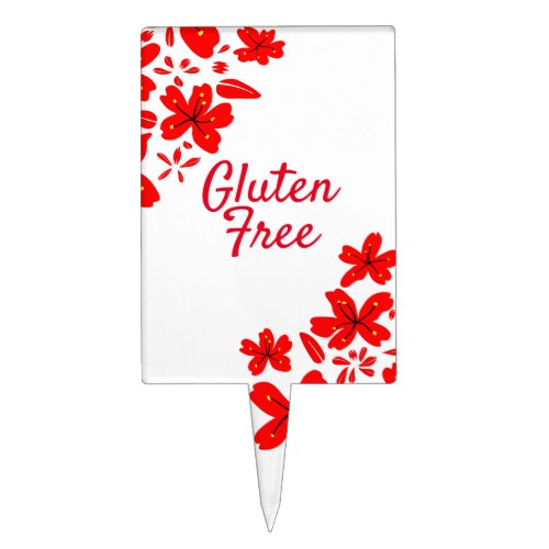 Red  White Gluten Free Cake Topper