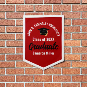 Red White Graduate Custom Graduation Keepsake Pennant
