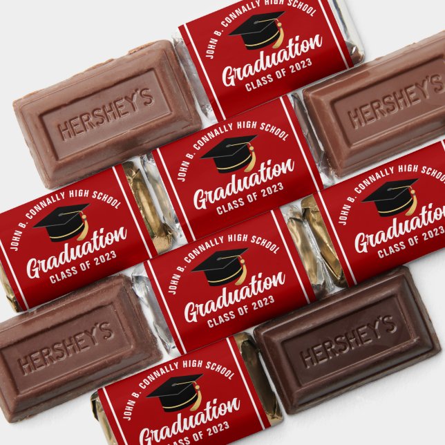 Red White Graduate Customized Graduation Party Hershey's Miniatures (Assorted)
