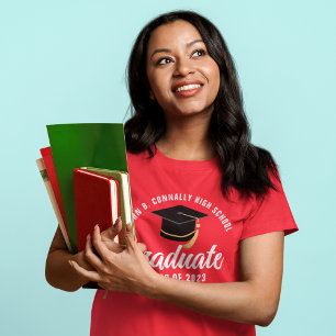 Red White Graduate Personalized 2023 Graduation T-Shirt