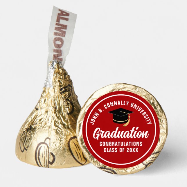 Red White Graduation Party Custom School Hershey®'s Kisses® (Front)