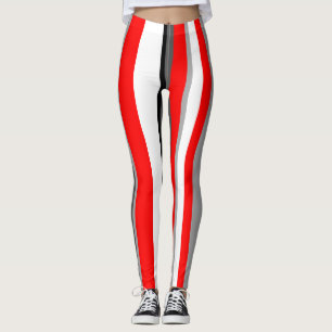 red white gray and black stripes 2 leggings