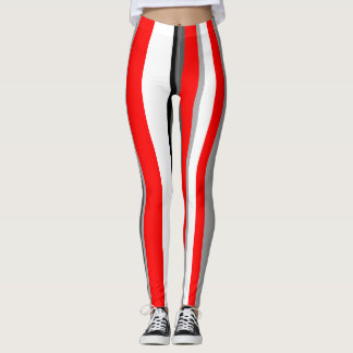 red white gray and black stripes 2 leggings