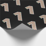 [ Thumbnail: Red, White, Green "1" 1st Event On Christmas Day Wrapping Paper ]
