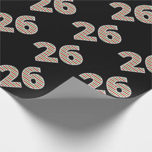 Red, White, Green "26" 26th Event on Christmas Day Wrapping Paper