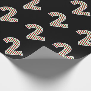 Red, White, Green "2" 2nd Event on Christmas Day Wrapping Paper