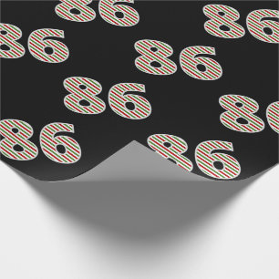 Red, White, Green "86" 86th Event on Christmas Day Wrapping Paper