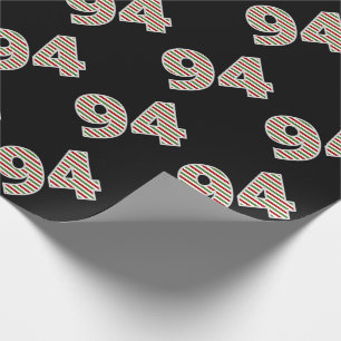 Red, White, Green "94" 94th Event on Christmas Day Wrapping Paper