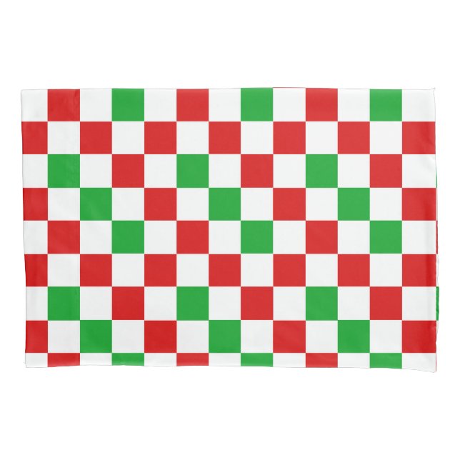 Red White Green Checkered Pattern Design  Pillow Case (Front)