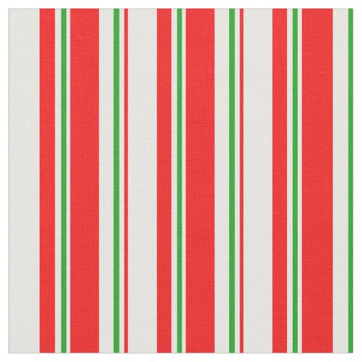 Red, White, Green Christmas Style Lines Fabric