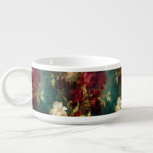 Red White Green Flowers Bowl