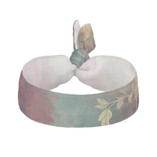 Red White Green Flowers Elastic Hair Tie