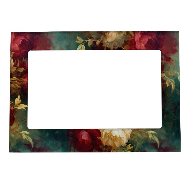 Red White Green Flowers Magnetic Frame (Front)