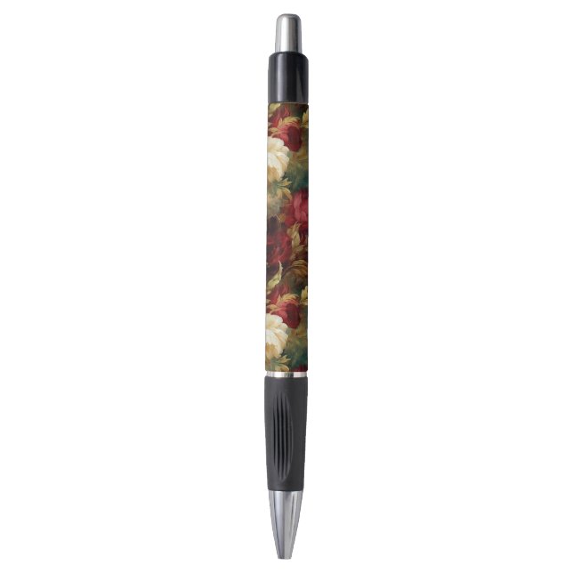 Red White Green Flowers Pen (Front Vertical)