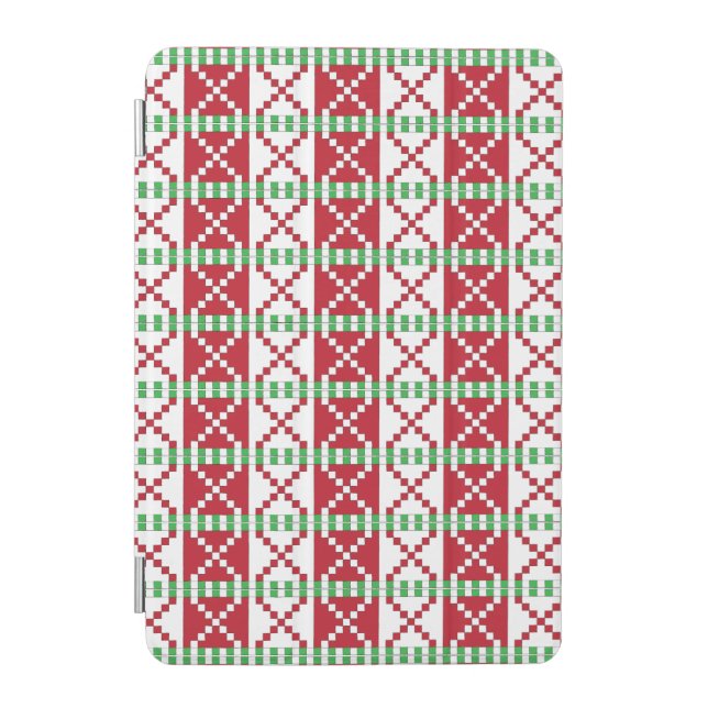 Red, white, green Latvian Latgale Ethnic Folk art iPad Mini Cover (Front)