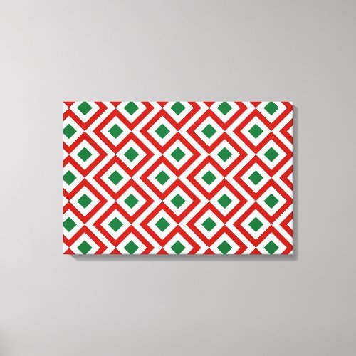 Red White Green Meander Canvas Print