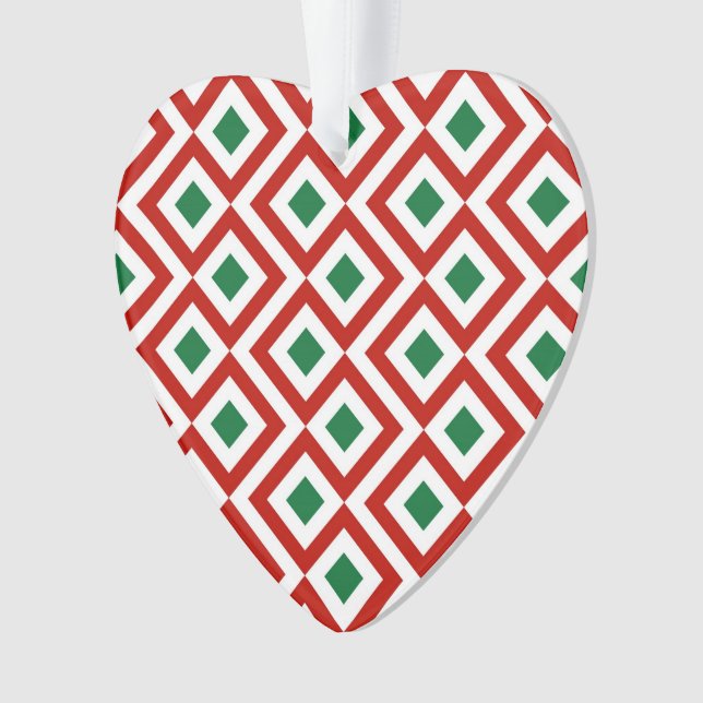 Red, White, Green Meander Ornament (Front)
