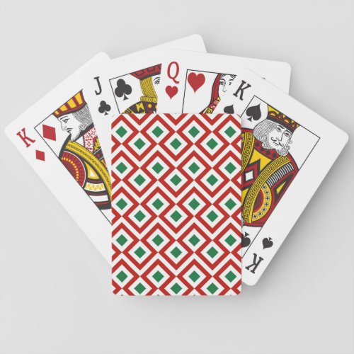 Red White Green Meander Poker Cards
