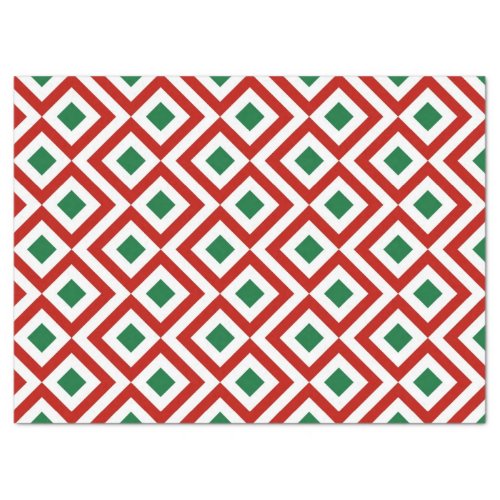 Red White Green Meander Tissue Paper